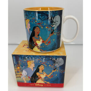 Vintage Walt Disney Pocahontas And John Smith Collectible Coffee Mug and Box